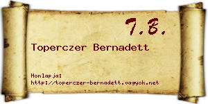 Toperczer Bernadett névjegykártya